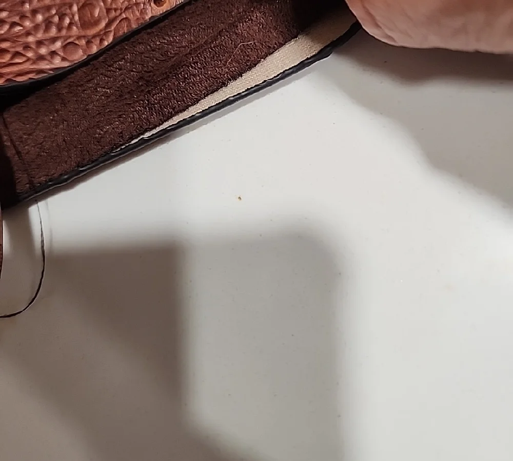 Elegant Brown Faux Ostrich Leather Handbag - Picture 6 of 12